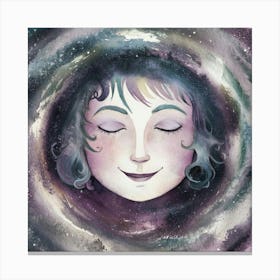 Portrait Of A Woman In Space Canvas Print