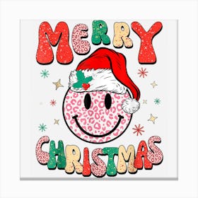 Funny Merry Christmas Face Santa Canvas Print