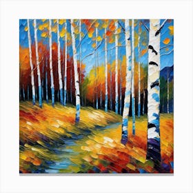 Autumn Birch Trees 3 Canvas Print