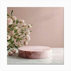 Pink Marble Cake Stand 8 Canvas Print