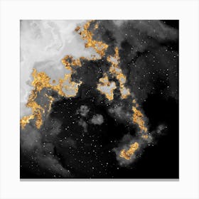 100 Nebulas in Space with Stars Abstract in Black and Gold n.003 Canvas Print
