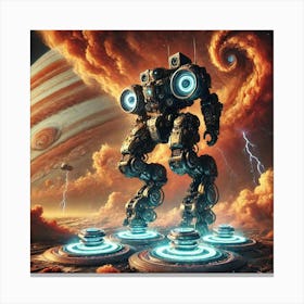 A Sci Fi Depiction Of A Giant Mech Equipped With A Canvas Print