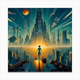 Futuristic Cityscape 71 Canvas Print