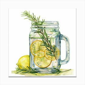 Water In A Mason Jar 1 Canvas Print