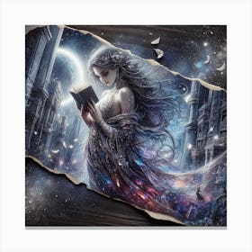 Woman Reading A Book Canvas Print