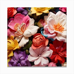 Flowers On A Table Canvas Print