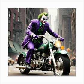 Joker On A Motorcycle 26 Canvas Print