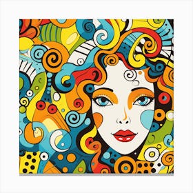 Woman With Colorful Hair 4 Canvas Print