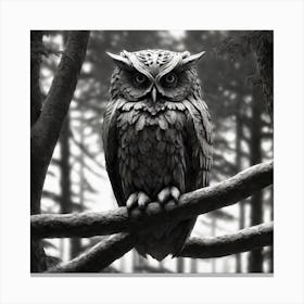 Owl In The Woods 8 Canvas Print