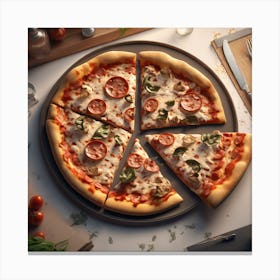 Pizza On A Tray Canvas Print