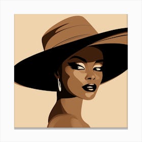 Black Woman In A Hat 20 Canvas Print