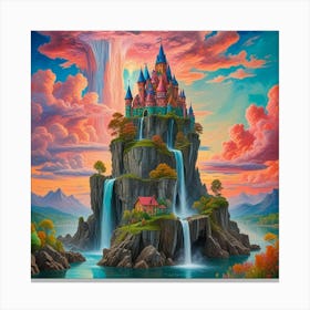 Enchanted Heights The Castle Of Cascading Waters (12) Canvas Print