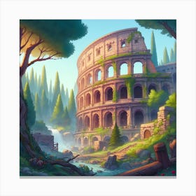 Colosseum In An Enchanted Forest 6 Canvas Print