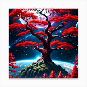 Red Tree In The Sky Canvas Print