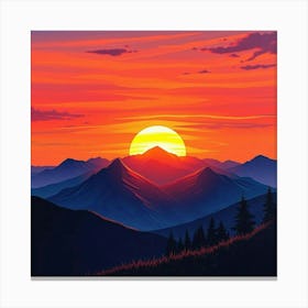 Sunset In The Mountains 12 Canvas Print