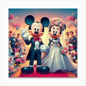 Mickey Mouse Wedding Canvas Print