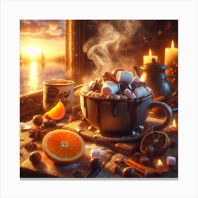 Hot Chocolate With Marshmallows Canvas Print