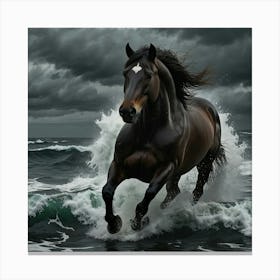 Horse Running In The Ocean 1 Canvas Print