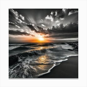 Sunset At The Beach 441 Canvas Print