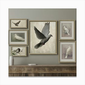 Doves In Flight Canvas Print