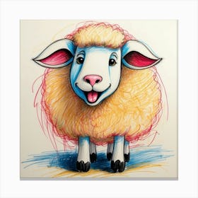 Sheep Drawing Canvas Print