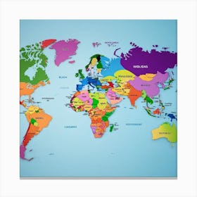 World Map Made With Ai Canvas Print