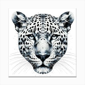 Leopard Head - Abstract Line Art Illustration 110 Canvas Print