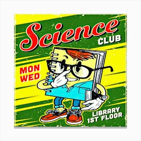 Science Club,vintage college poster Canvas Print