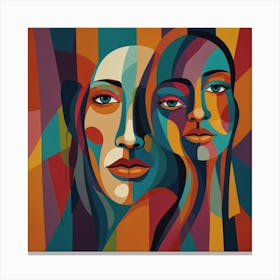 Portrait Of Two Women 1 Canvas Print