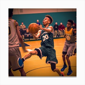 Basketball Player In Action 2 Canvas Print