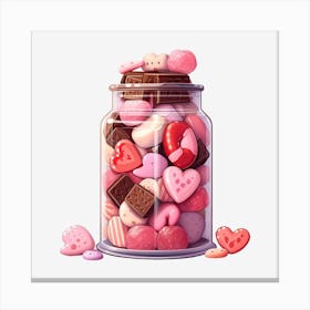 Valentine'S Day Candy Jar 7 Canvas Print