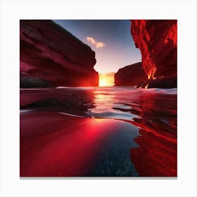 Red Cliffs At Sunset Canvas Print