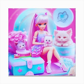 Girl Cat Lover's Canvas Print