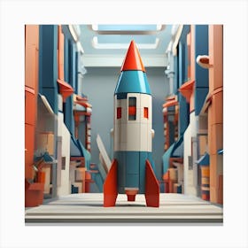 Rocket In A City Canvas Print