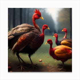 Thanksgiving Turkeys Canvas Print