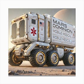 Mars Dominion Mobile Medical Unit Radiant White Canvas Print