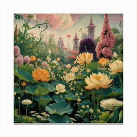 Keukenhof Gardens Netherlands Vintage Botanical (2) 2 Canvas Print