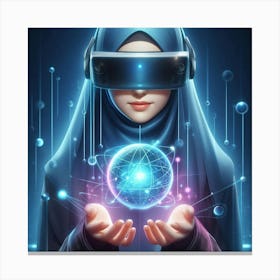 Muslim Woman In Virtual Reality Canvas Print