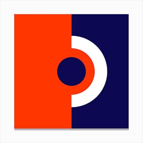 Circle within Circle In Navy Blue And Orange  Canvas Print