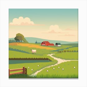 Farm Landscape - Farm Stock Videos & Royalty-Free Footage Canvas Print