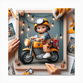 Kid On A Motorcycle Canvas Print