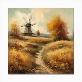 Vintage Oil Painting, Farmhouse Wall Decorations, Vintage Landscape, Printable Wall Art, Vintage Landscape Oil Painting.
9Windmills. Canvas Print