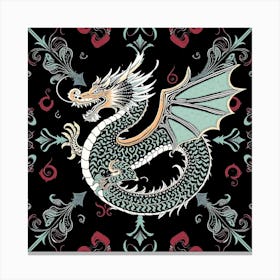 Dragon On A Black Background Canvas Print