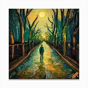 Alone In A Park Canvas Print