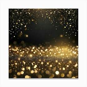 Gold Glitter Bokeh Background Canvas Print