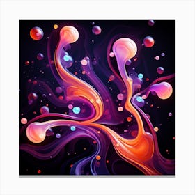 Luminous Waves & Bubbles 1 Canvas Print