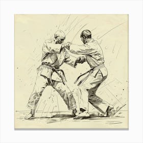 A Karate Sparring Hand Drawn Sketch Illustration 1718704193 3 Canvas Print