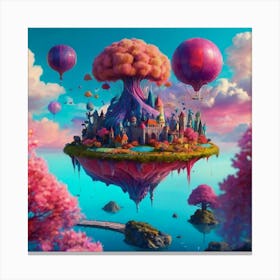 Pink Castle In The Sky Canvas Print