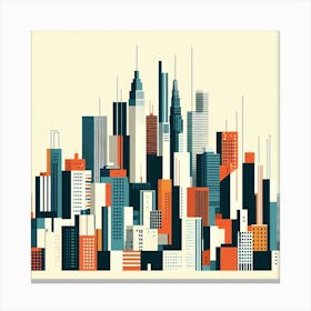 Abstract Geometric City Skyline Canvas Print
