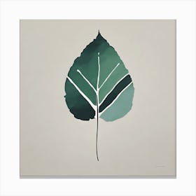 'Blue Leaf', A minimal Illustration of a leaf, pleasing home & office decor, calming tone with solid background, 1347 Canvas Print